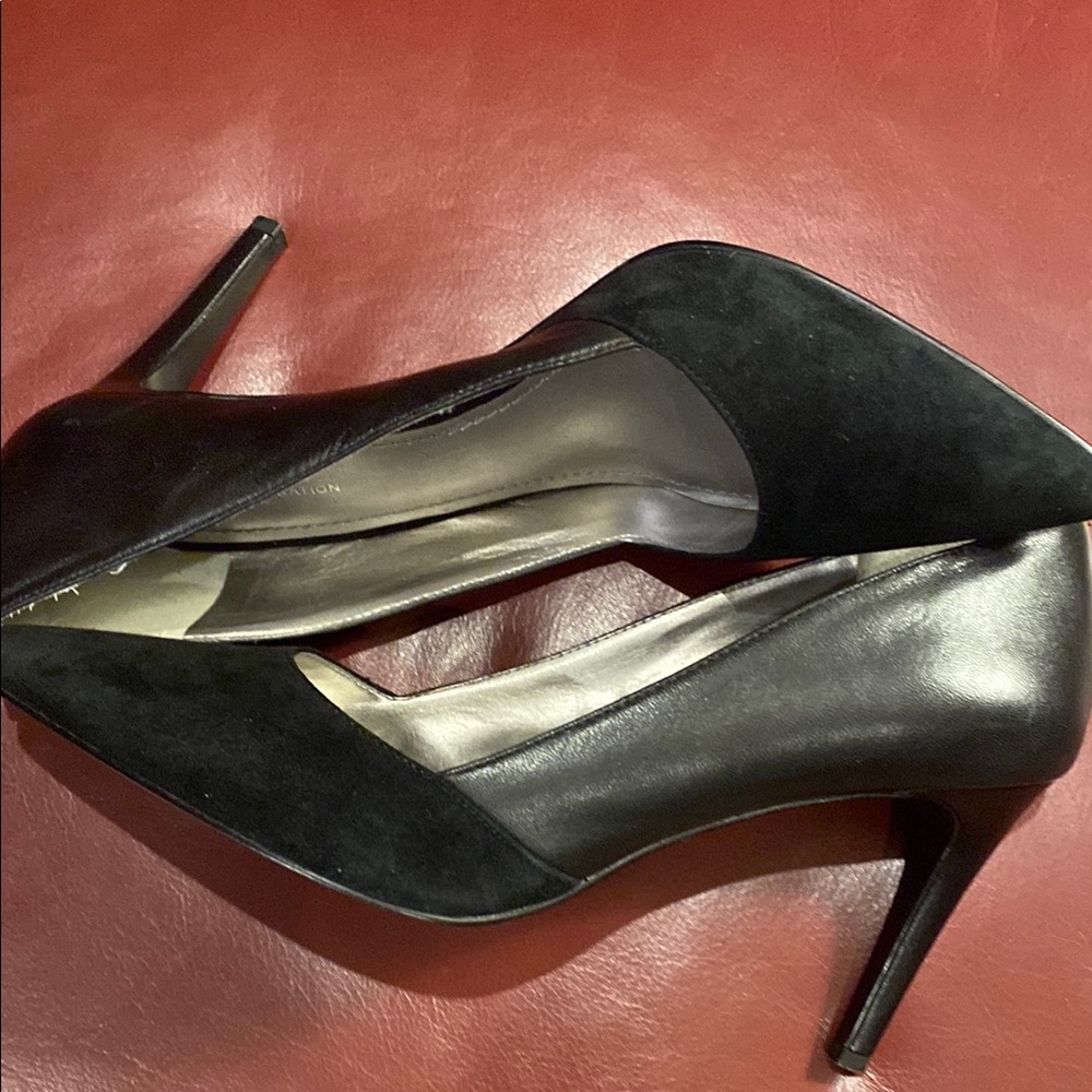 BCBGeneration Black Heels with Sleek Side Cutout